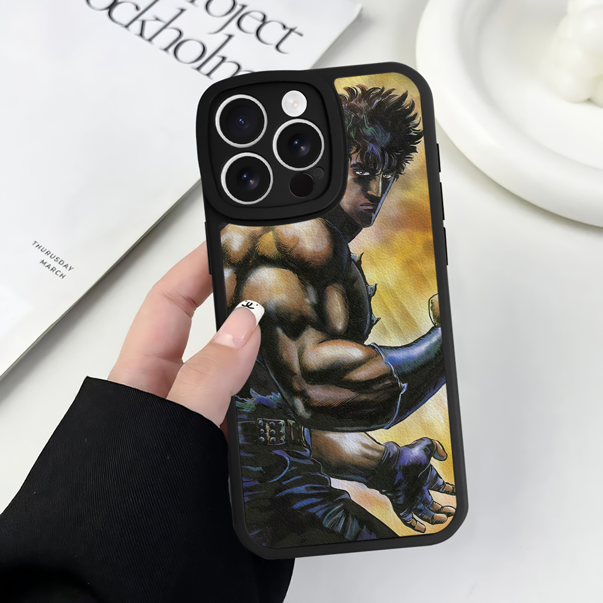 （画像用） 北斗の拳 Fist of the North Star 【iPhone 16シリーズ対応】シリコンスマホケース（レザー調） 材質：シリコン